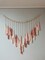 Blush Pink Macrame Wall Hanging Boho Decor Blush Pink Room Decor Tassel Garland Wall Decor with Wood Beads for Bedroom Living Room Nursery Decor
